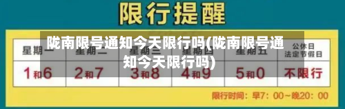 陇南限号通知今天限行吗(陇南限号通知今天限行吗)-第2张图片